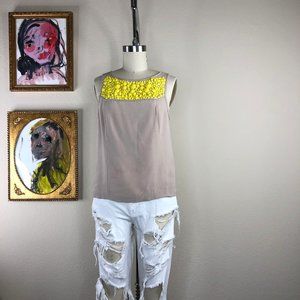 Tibi Iona Embellished Tank Shell Beaded